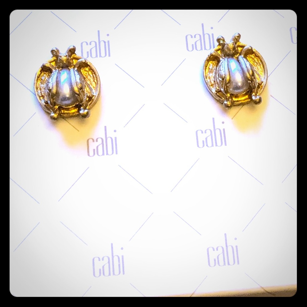 CAbi lady bug earrings with pearl.